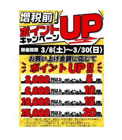 【A4】増税前ポイントUPキャ